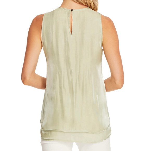 Vince Camuto Tiered Layered Silky Tank Top | Green | sz S NWT $99 - Picture 4 of 4